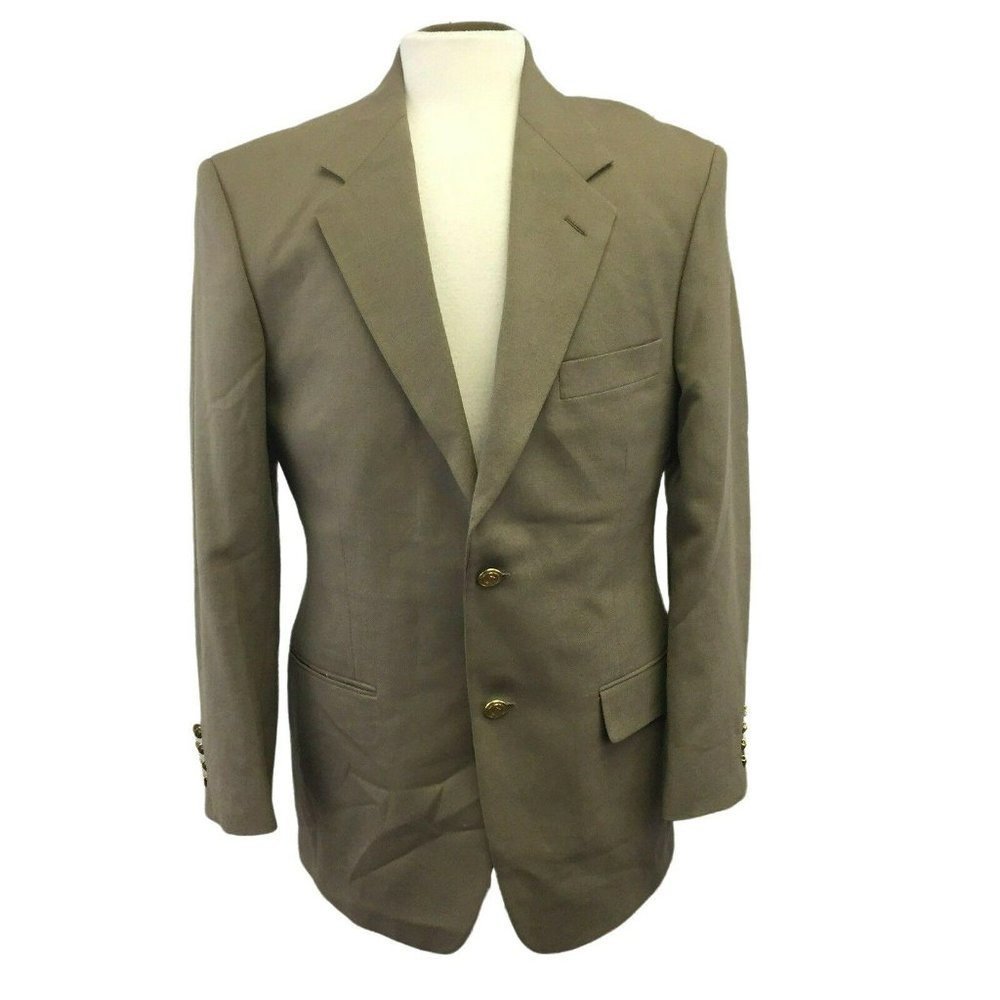 Wimbledon of England Suit Jacket Blazer Sports Coat Mens 38R Tan Wool Blend
